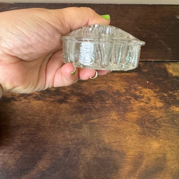 Vintage Solid Pressed Glass Flower Frog 11 hole Floral Arrangement Frogger - Picture 5 of 9